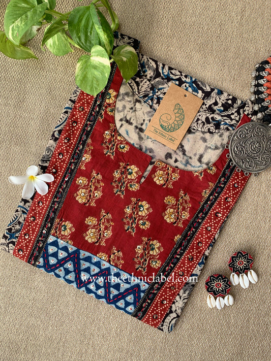 "Varnika" Grey Kalamkari Cotton kurta