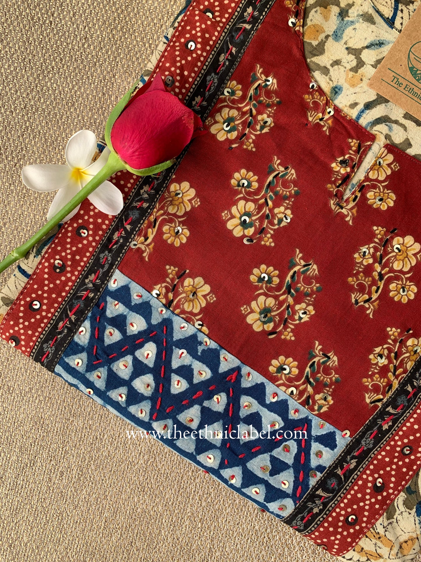 "Varnika" Beige Kalamkari Cotton kurta