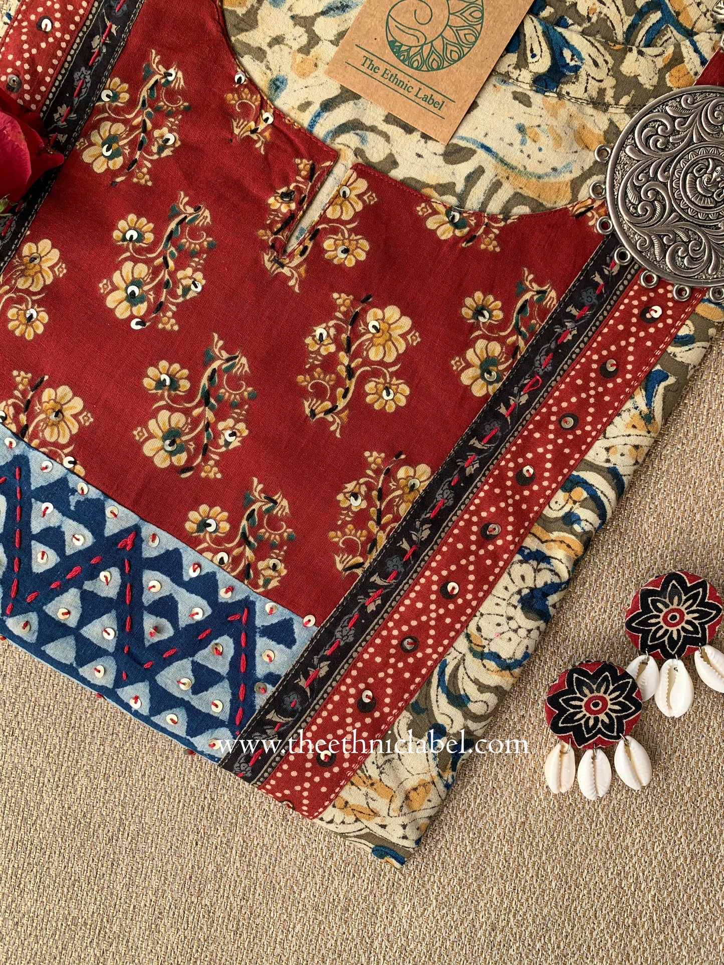 "Varnika" Beige Kalamkari Cotton kurta