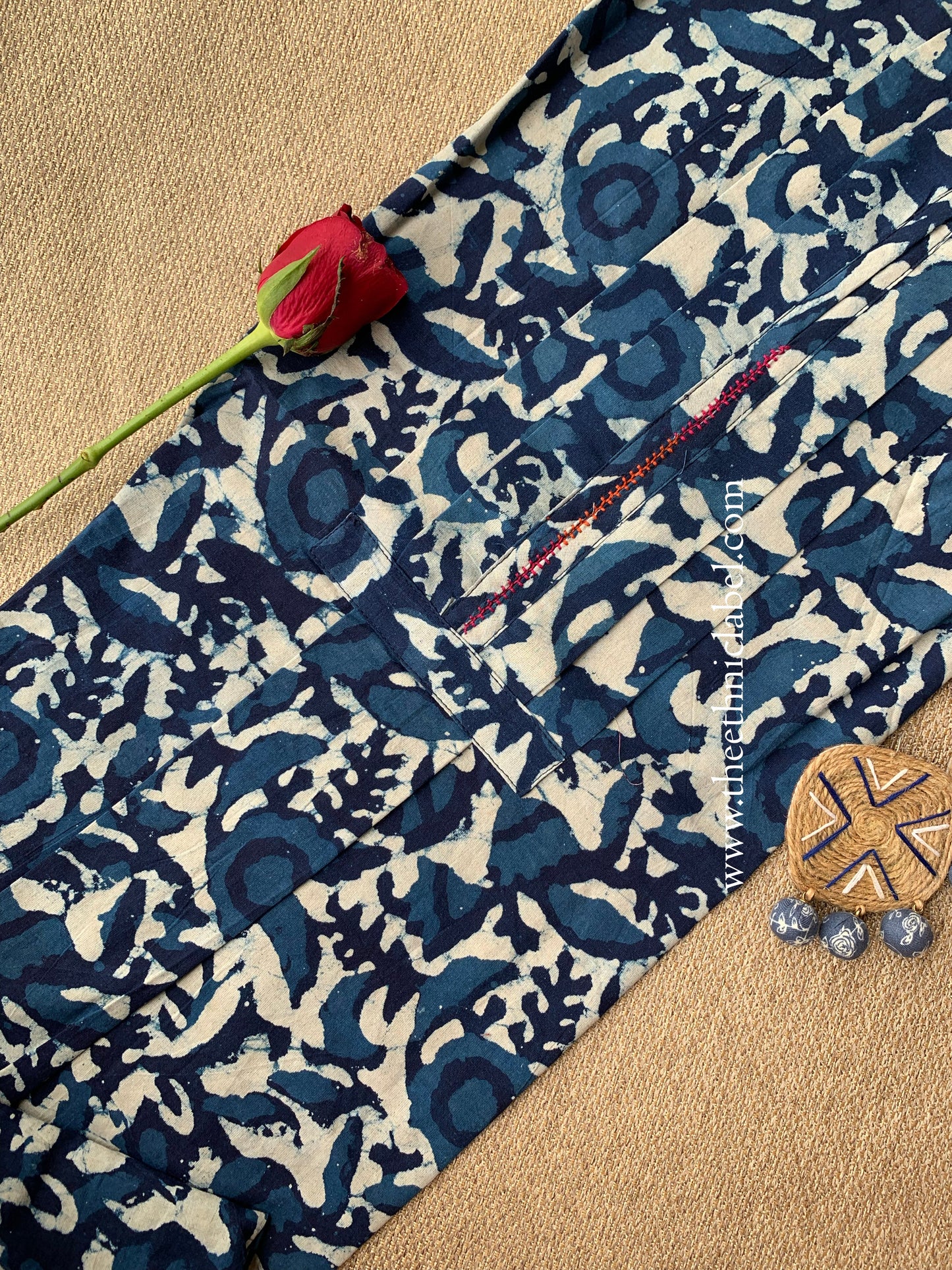 "Dabu" Block Printed Cotton Short kurta