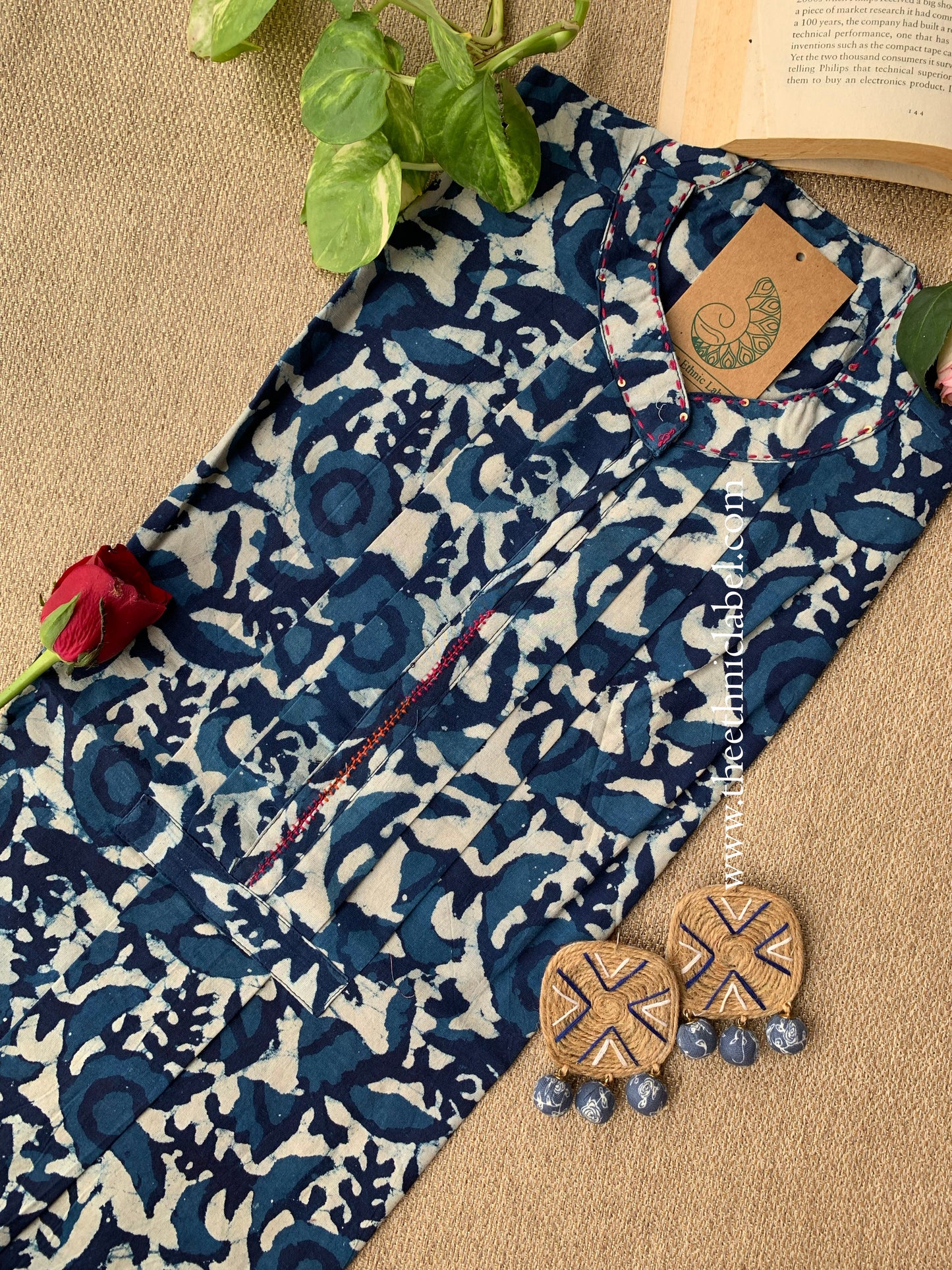 "Dabu" Block Printed Cotton Short kurta