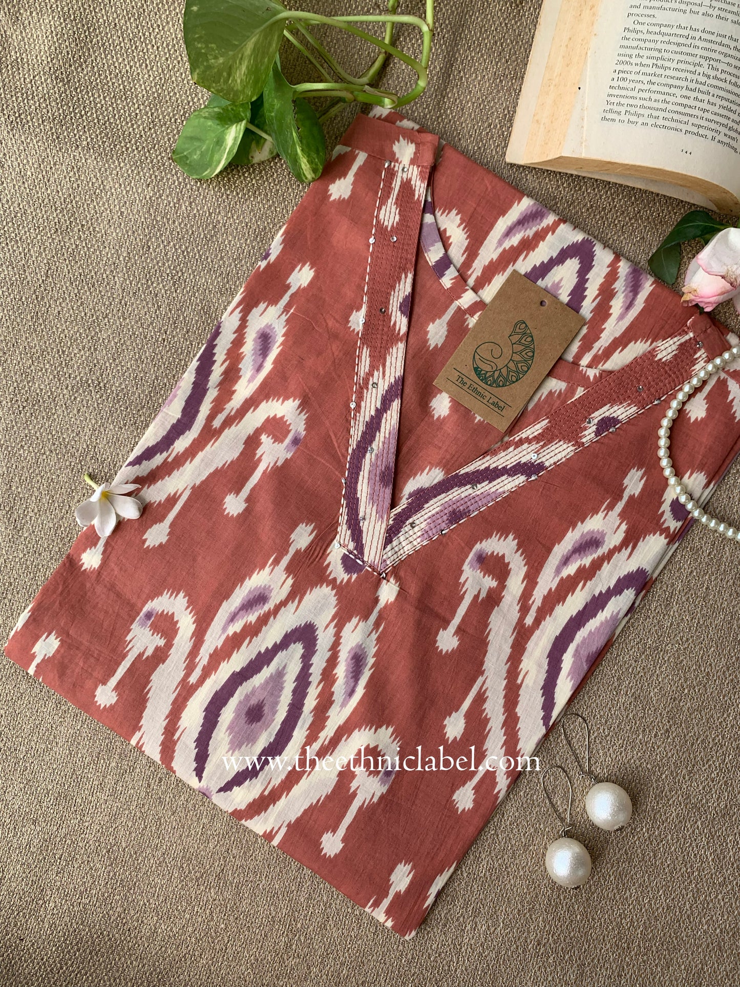 "Maati" Ikat Cotton kurta - Big Size