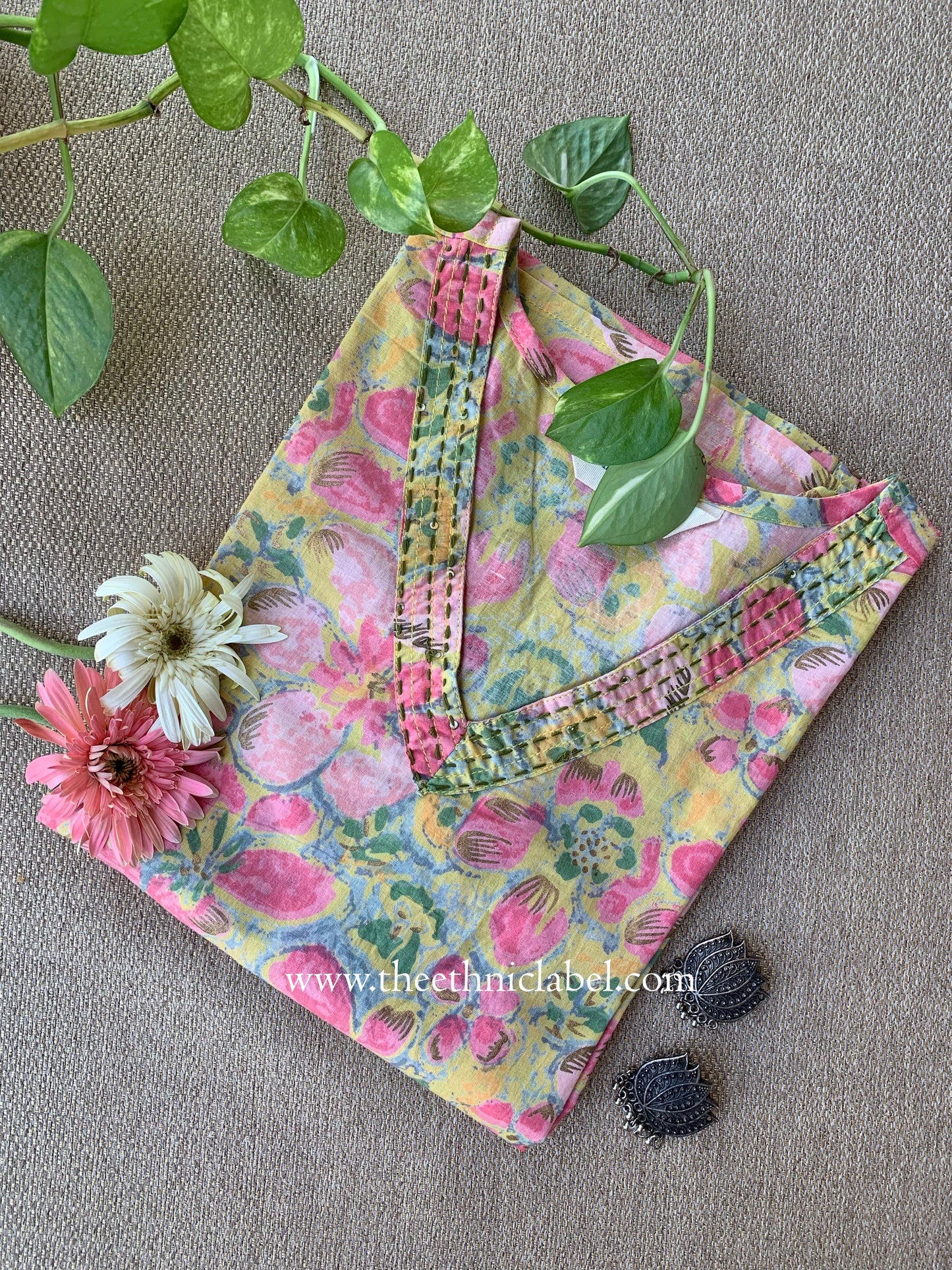 "Mahika" Floral Cotton Kurta