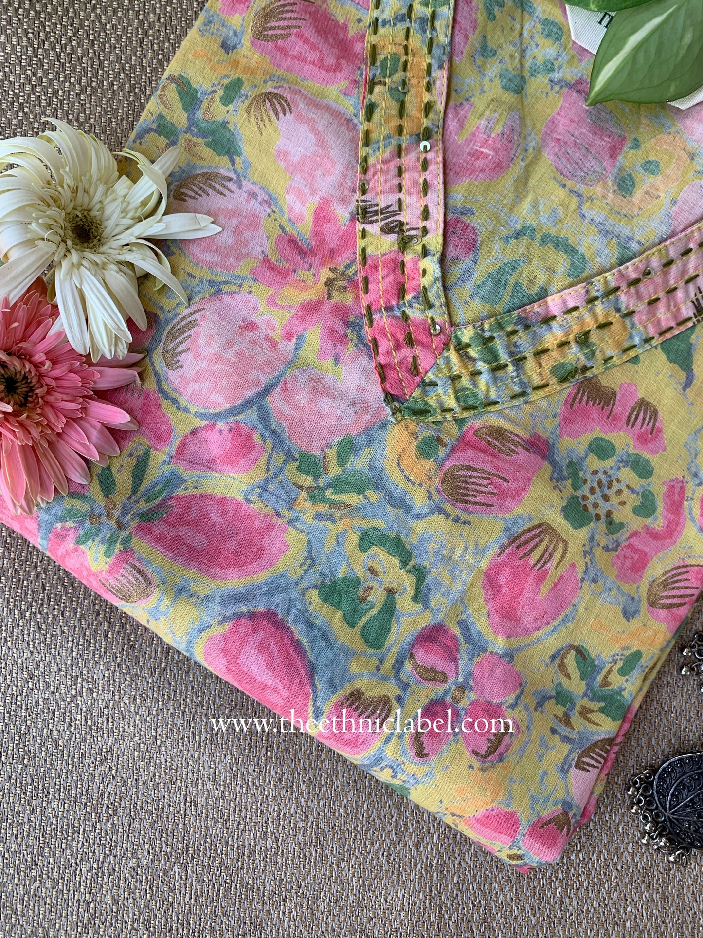 "Mahika" Floral Cotton Kurta