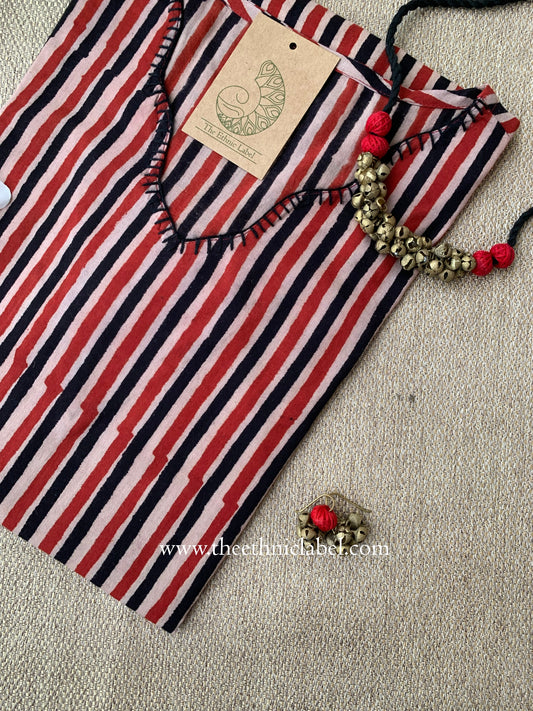 "Raqs" Hand Block Printed Cotton kurta