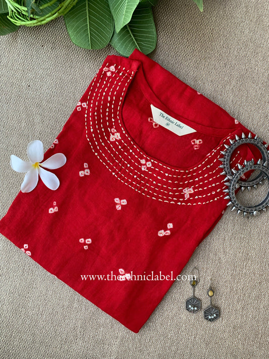 "Soumya" Pure Bandhani Cotton Kurta