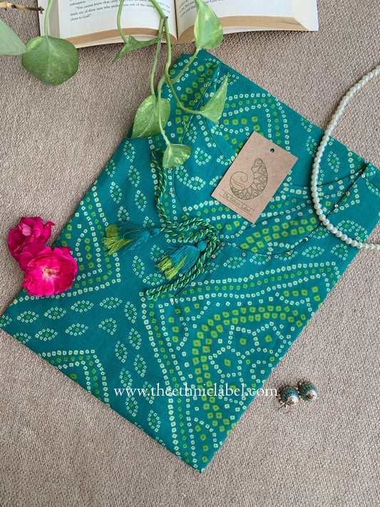 "Shifa" Bandhani Printed Cotton kurta