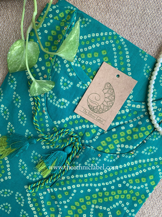 "Shifa" Bandhani Printed Cotton kurta