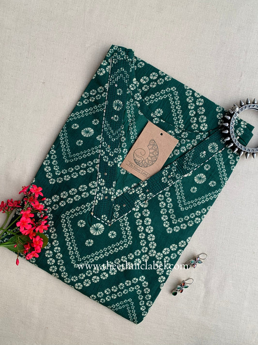 "Aarini" Bandhani Kantha Cotton Kurta