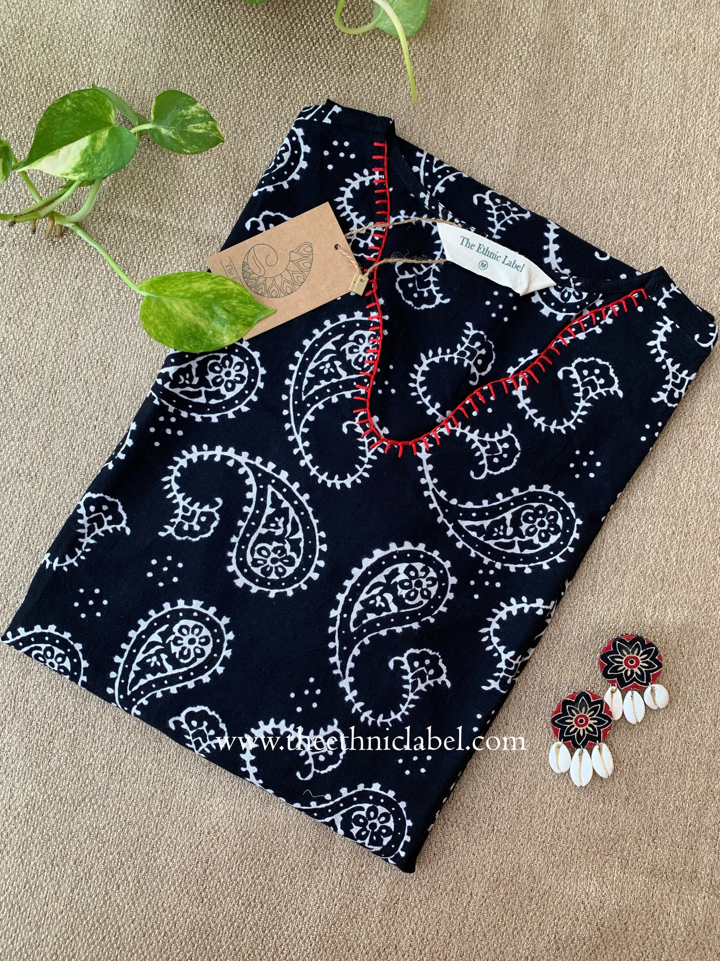 "Rubal" Hand Block Printed Scalloped Cotton kurta