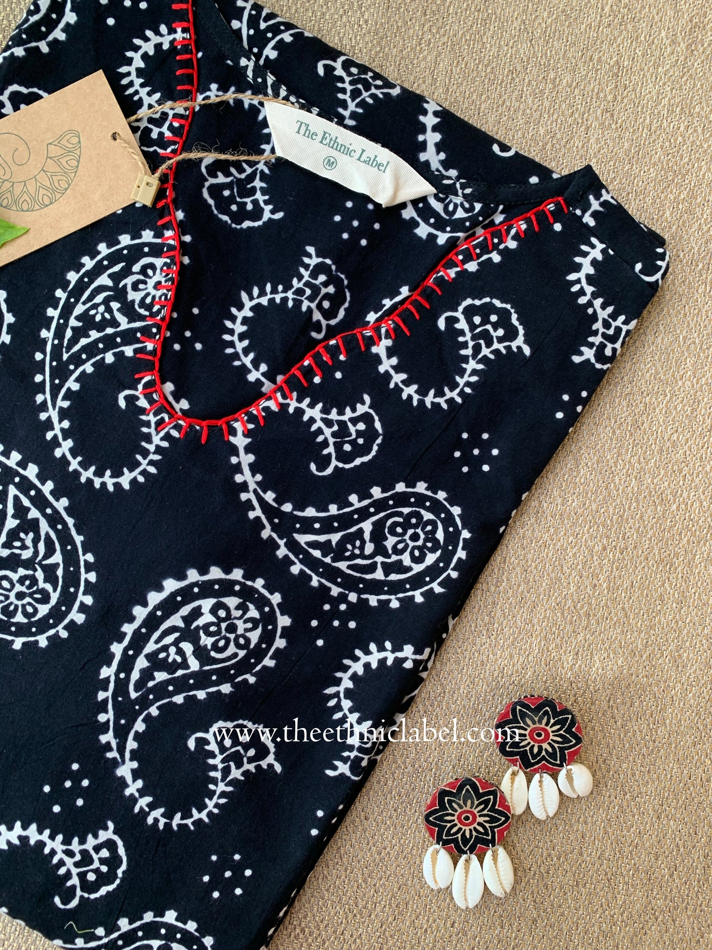 "Rubal" Hand Block Printed Scalloped Cotton kurta