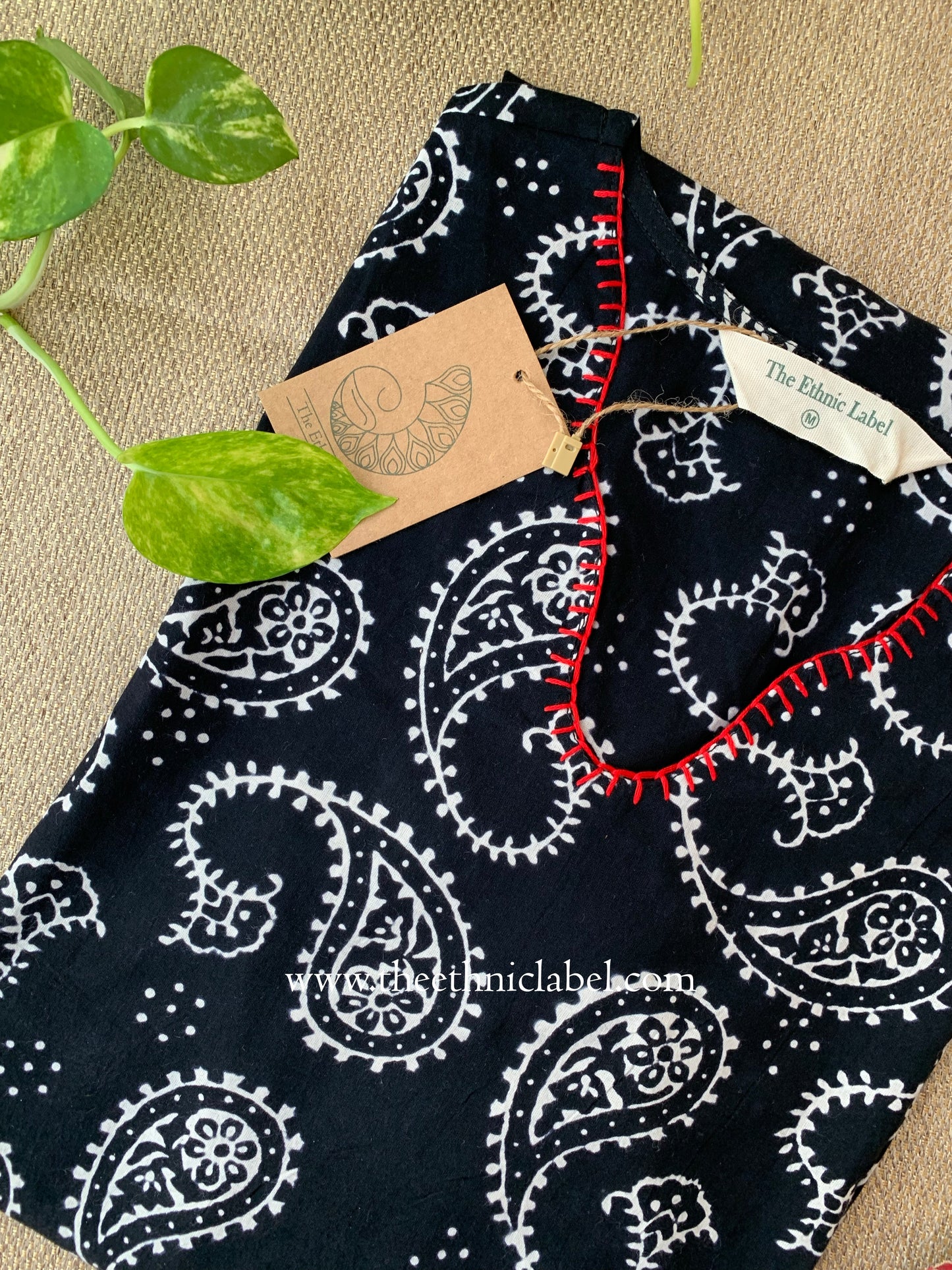 "Rubal" Hand Block Printed Scalloped Cotton kurta