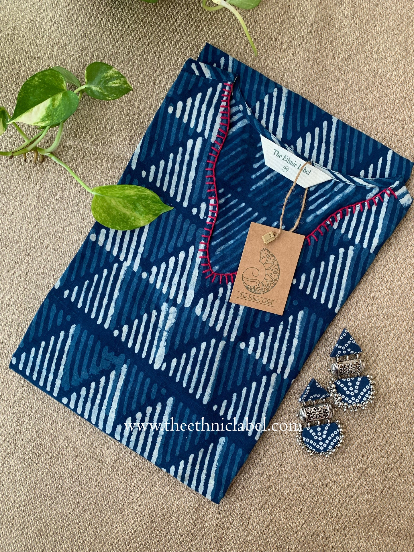 "Mahat" Hand Block Printed Scalloped Cotton kurta