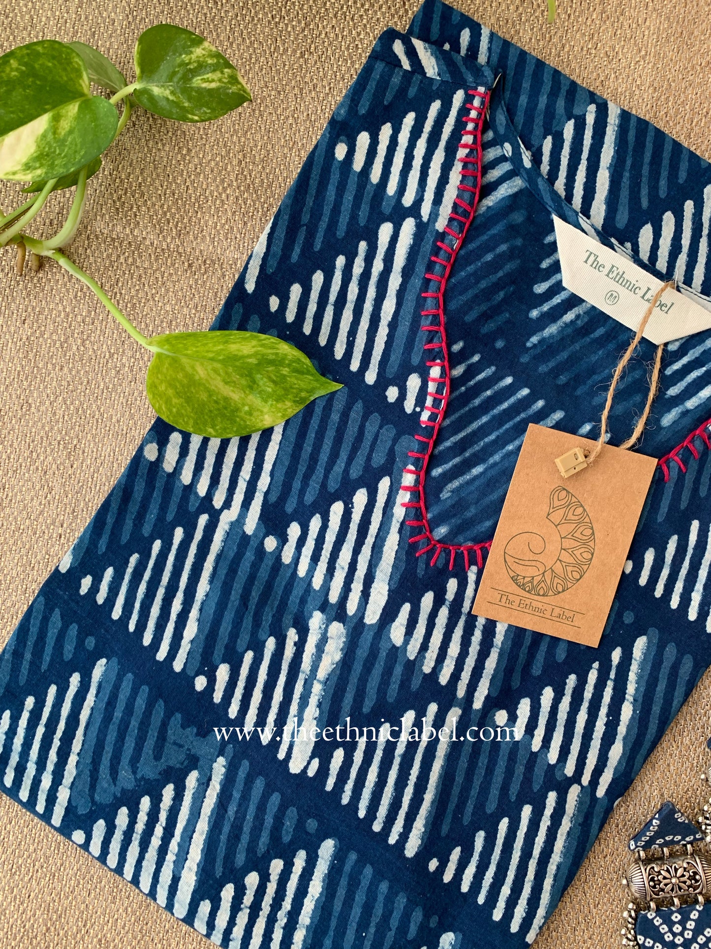 "Mahat" Hand Block Printed Scalloped Cotton kurta