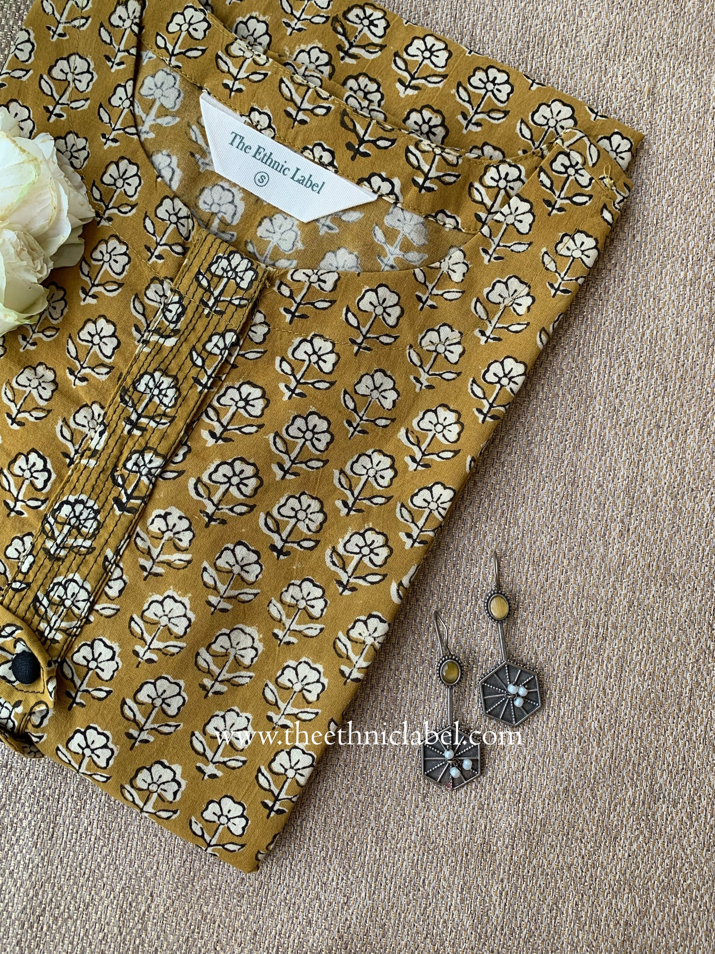 "Kshiti" Hand Block Printed Cotton kurta