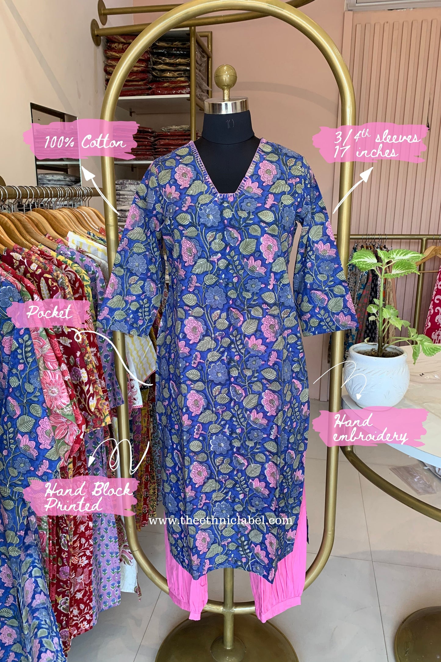 "Manasvi" Handwork Cotton kurta