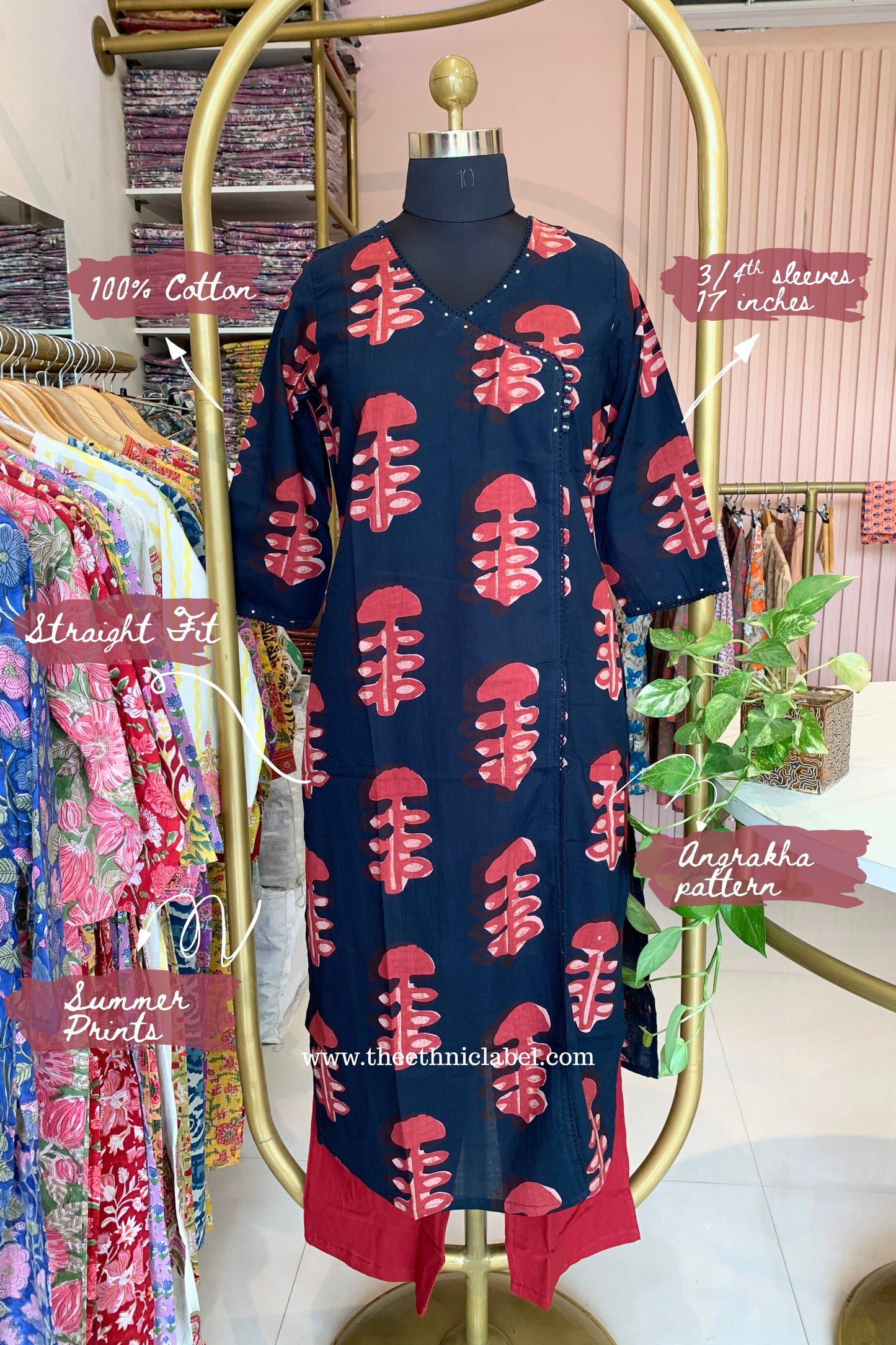 "Sarita" Angrakha Cotton kurta