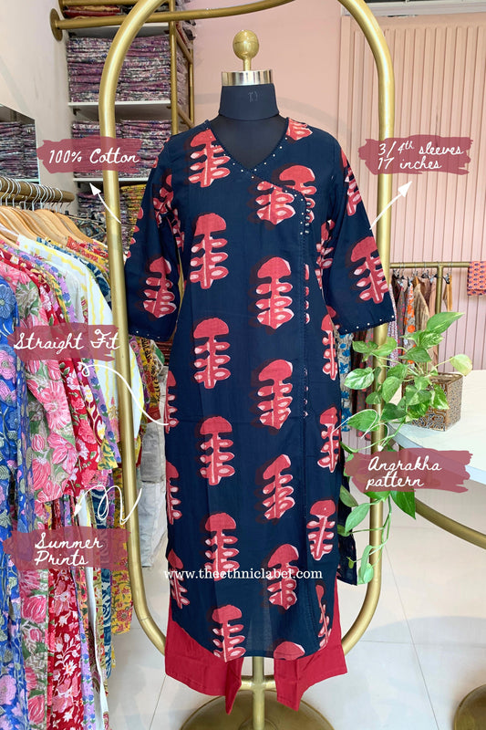 "Sarita" Angrakha Cotton kurta
