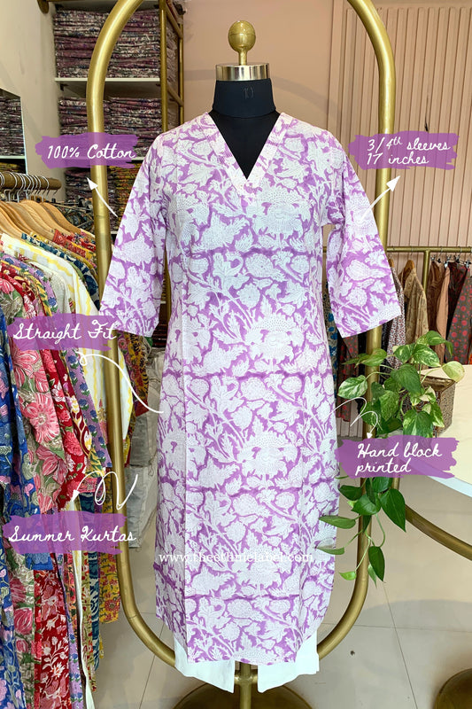 "Sia" Block Printed Cotton kurta