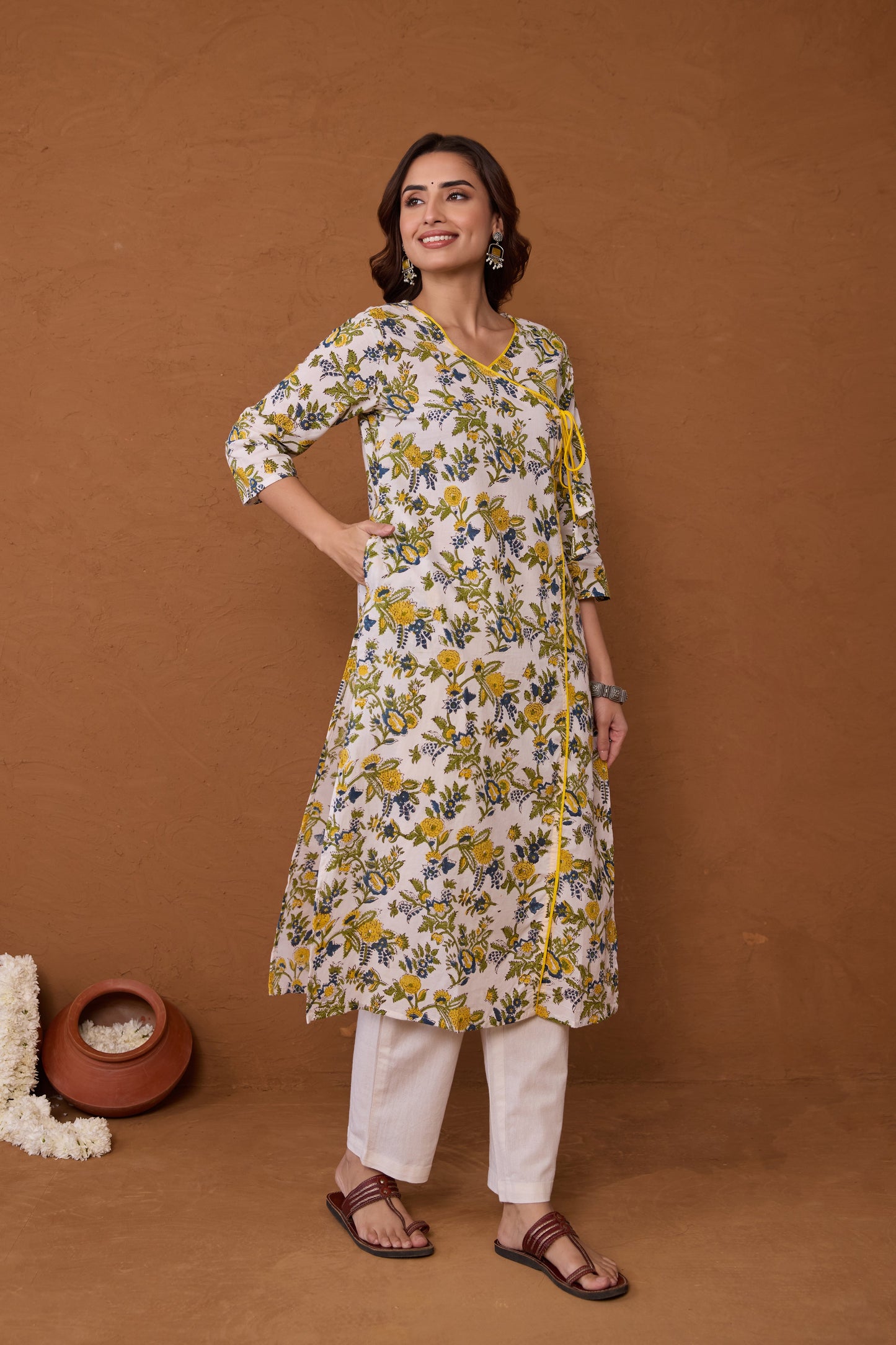 "Arisha" Hand Block Printed Cotton kurta