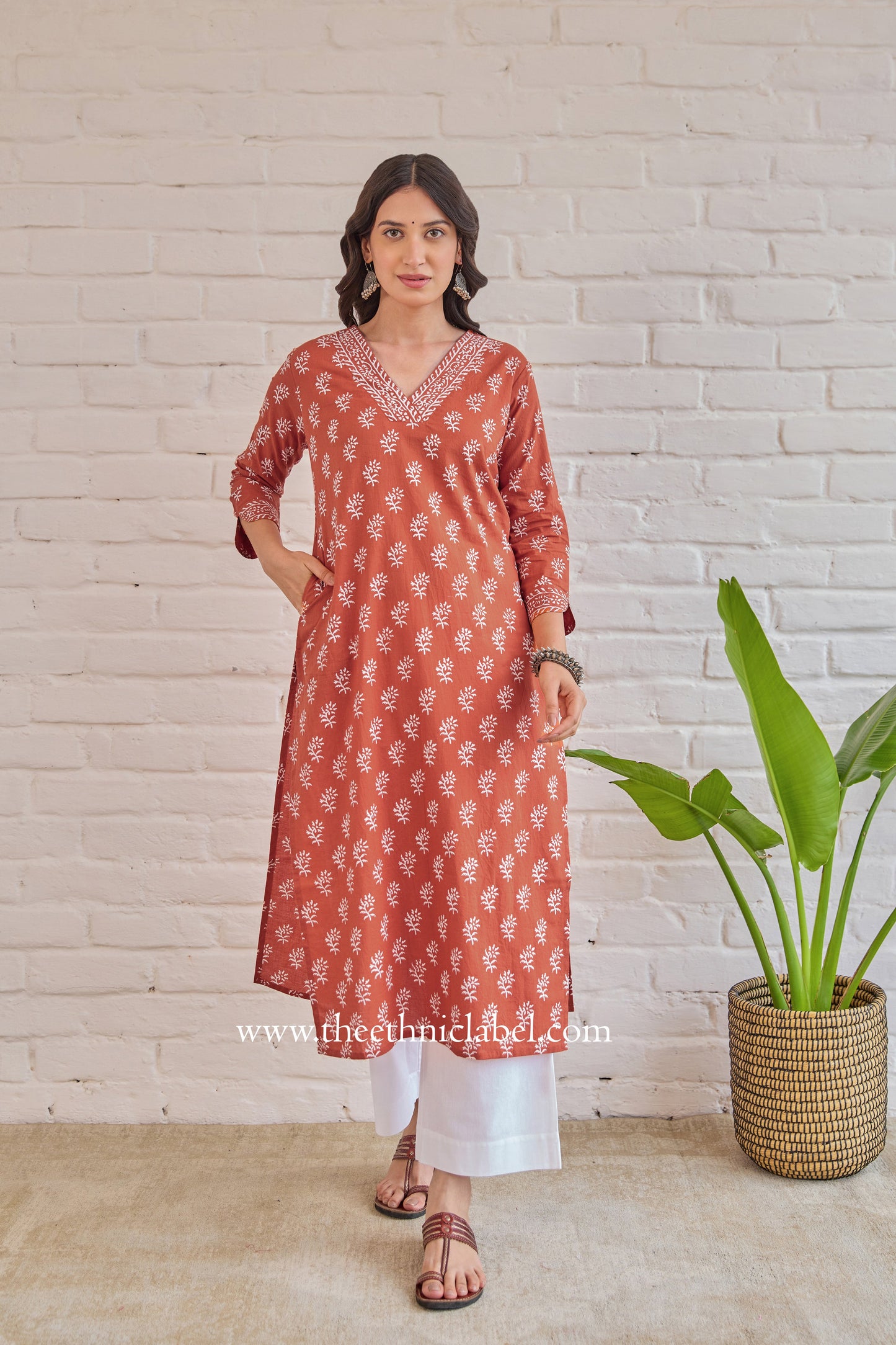 "Deepika" Hand Block Printed Cotton kurta