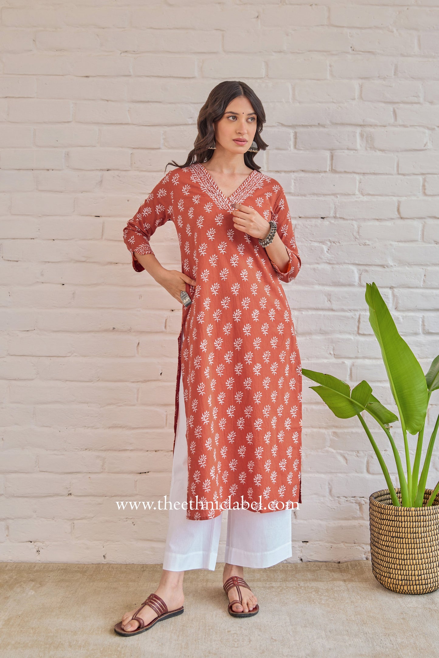 "Deepika" Hand Block Printed Cotton kurta