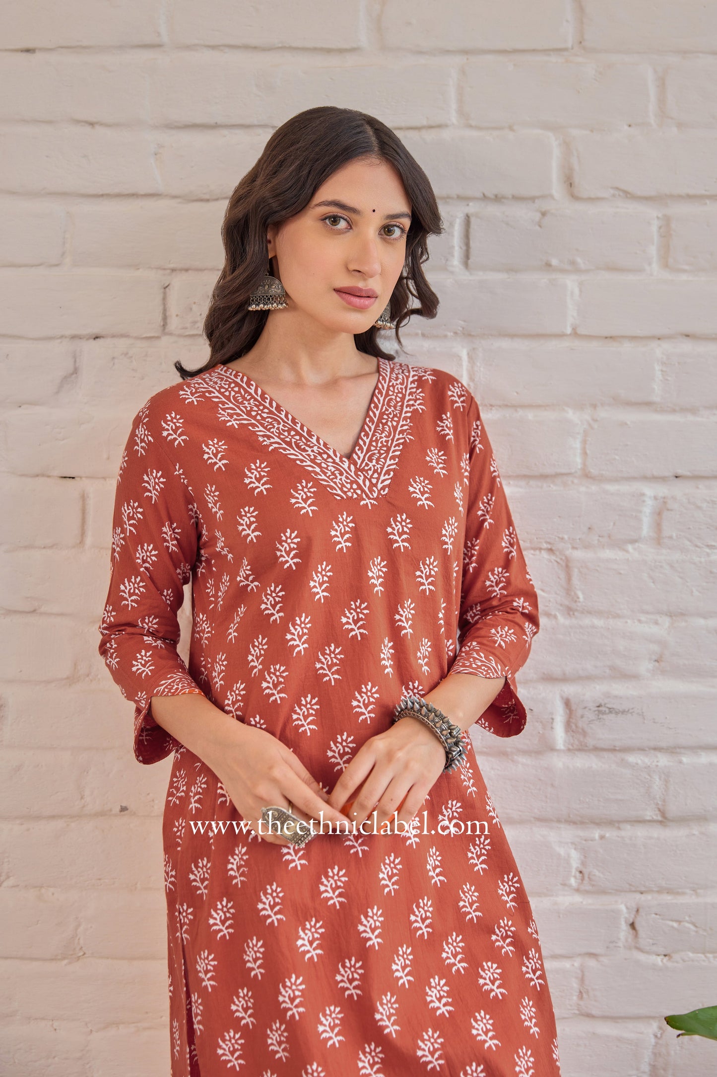 "Deepika" Hand Block Printed Cotton kurta