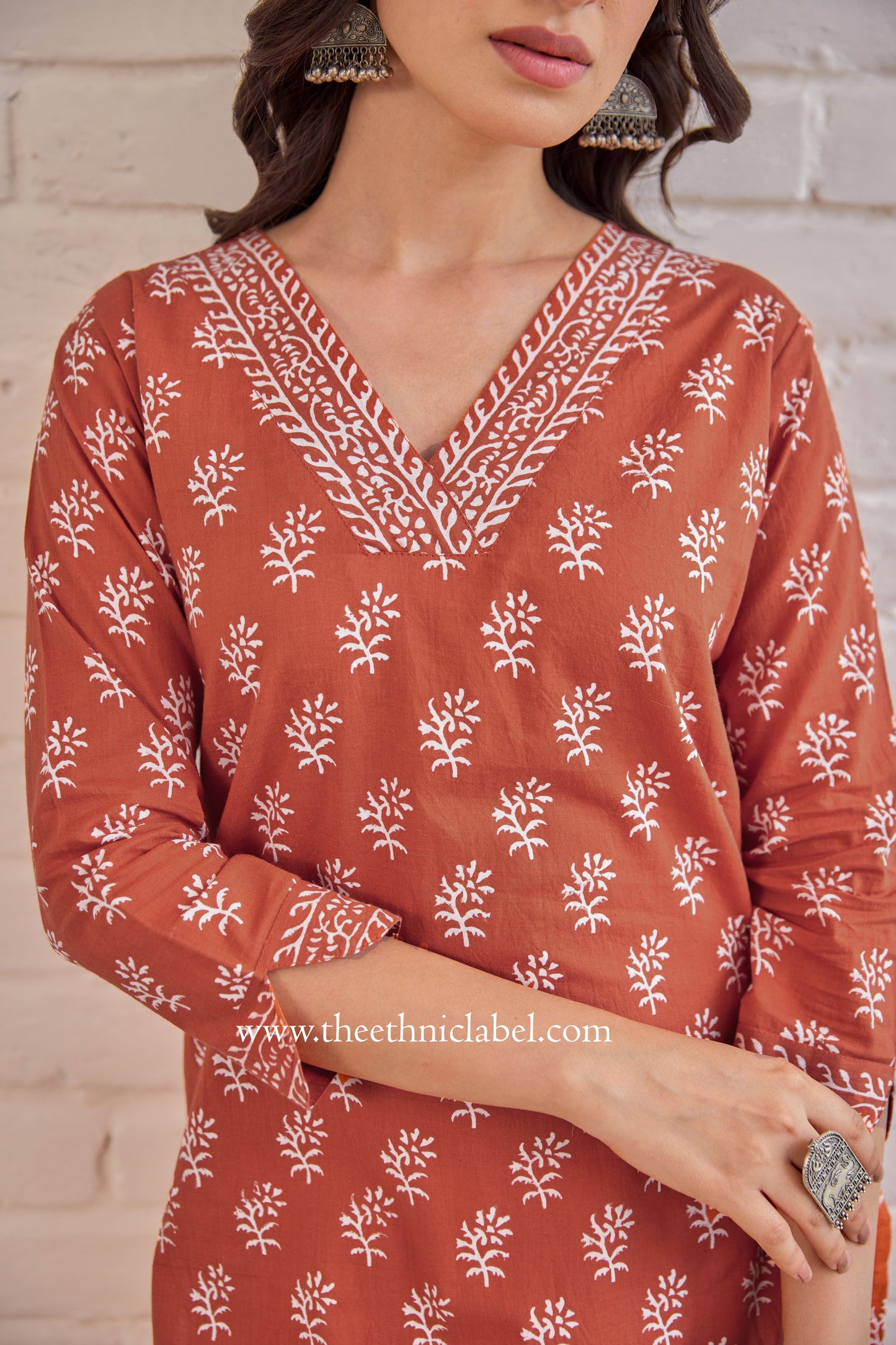 "Deepika" Hand Block Printed Cotton kurta