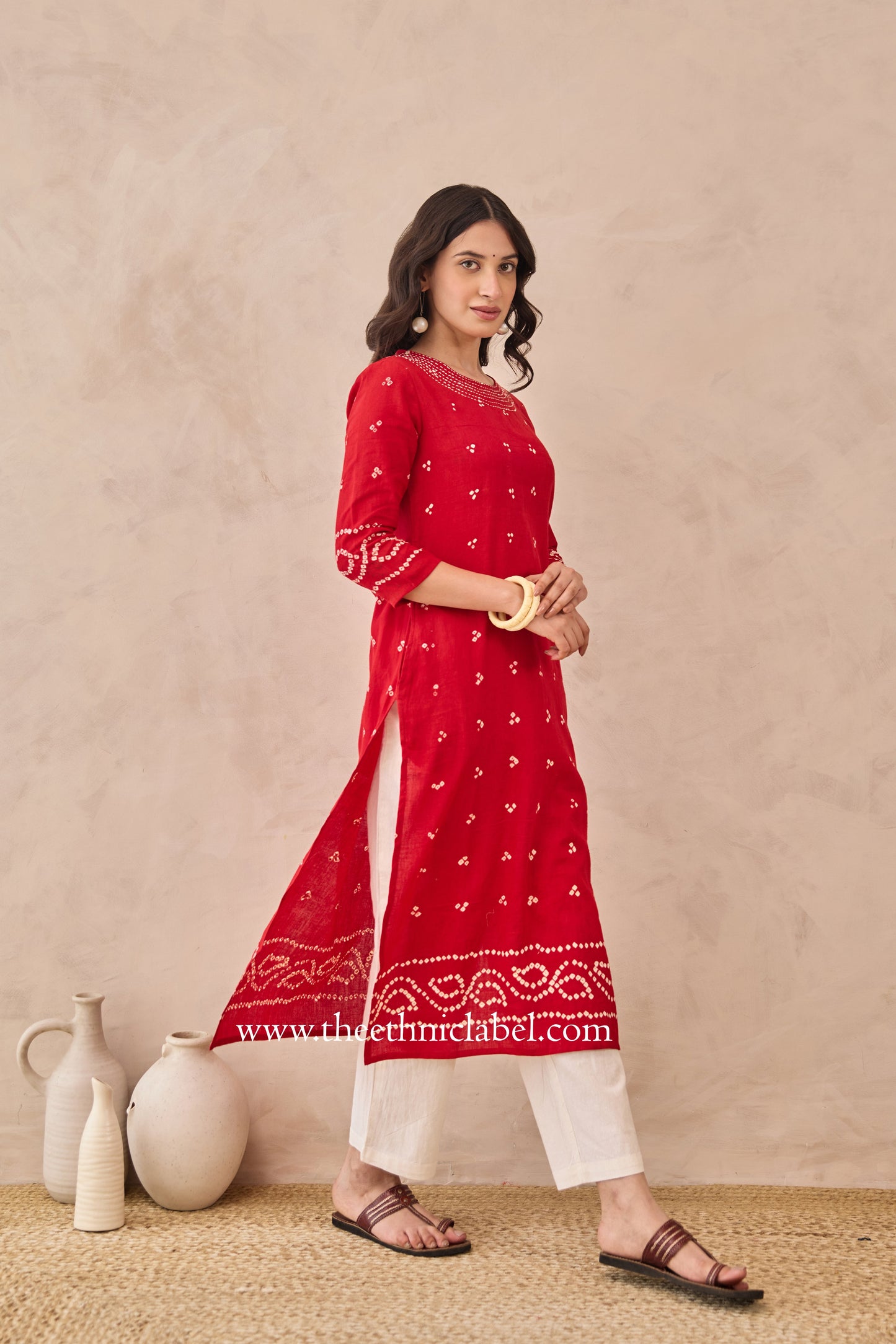 "Soumya" Pure Bandhani Cotton Kurta