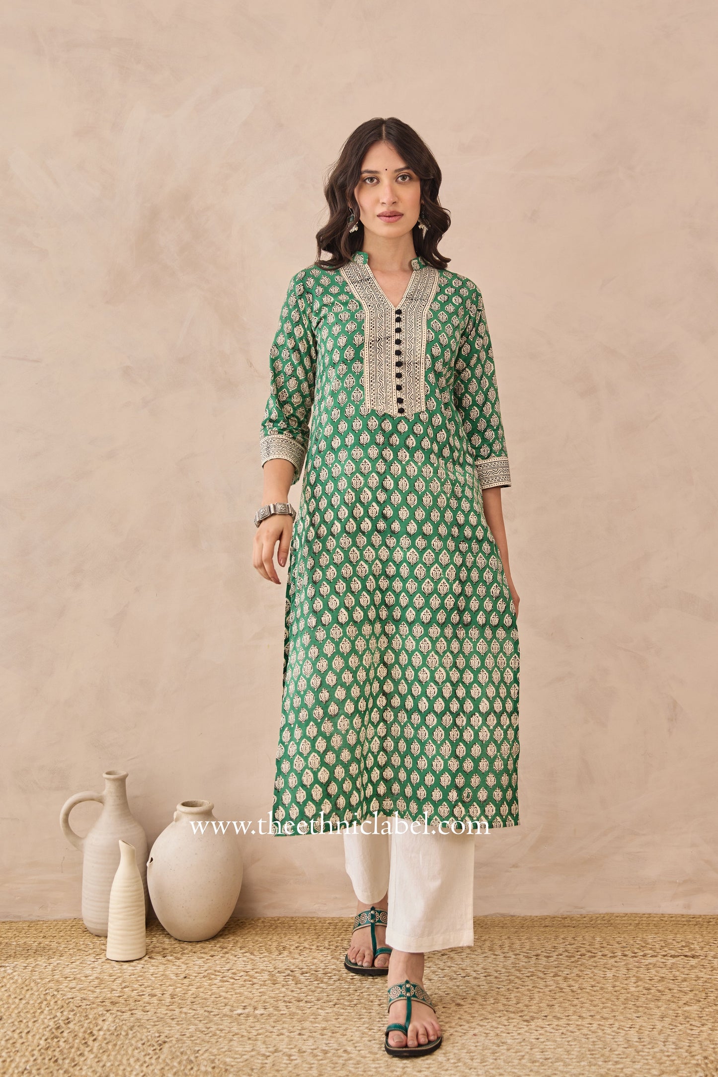 "Sreshtha" Hand Blockprinted Cotton Kurta